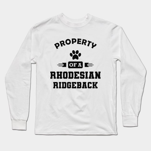 Rhodesian Ridgeback Dog - Property of a rhodesian ridgeback Long Sleeve T-Shirt by KC Happy Shop